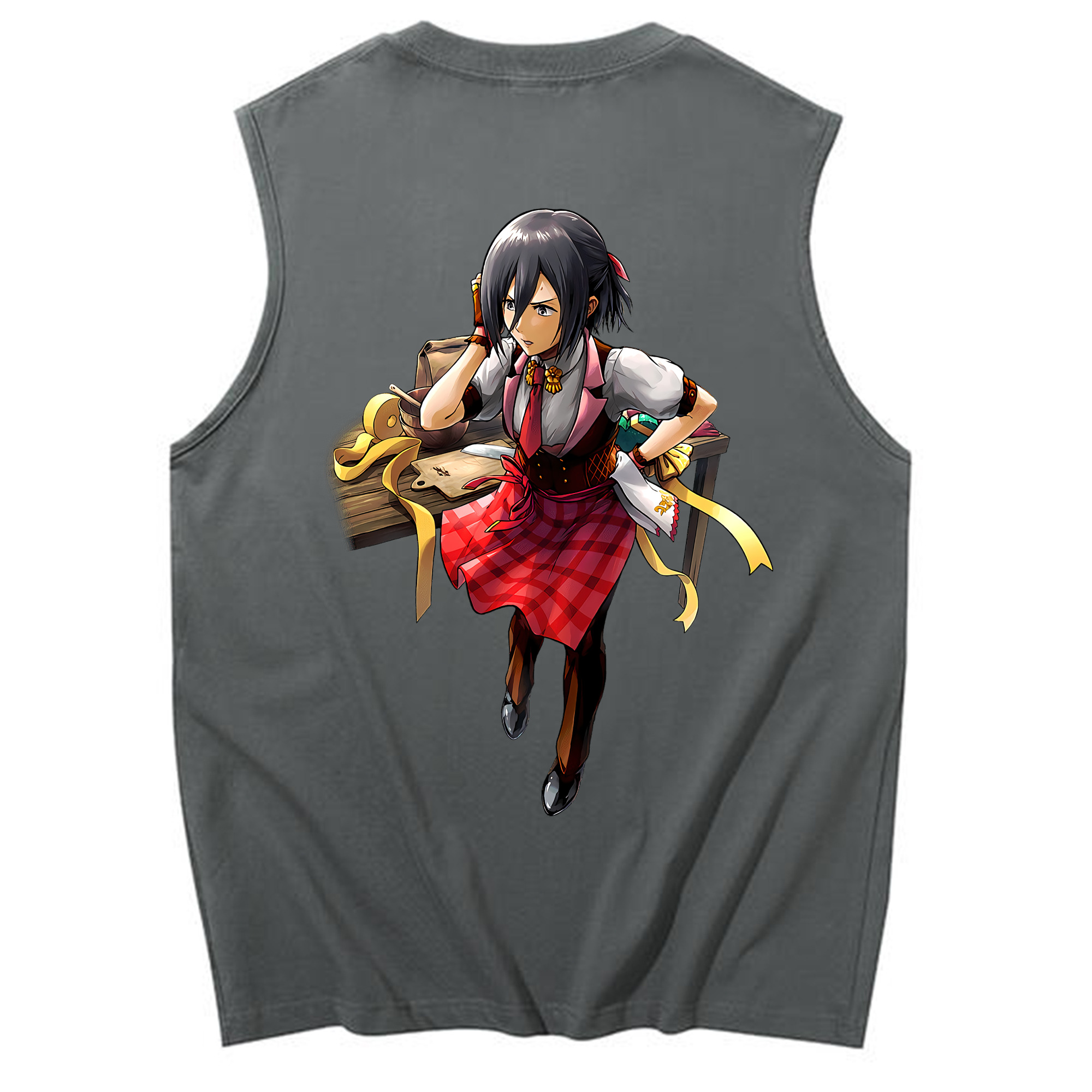 （画像用） 進撃の巨人 ミカサ·アッカーマン Attack on Titan Mikasa Ackerman コットン100％タンクトップ（背面プリント）